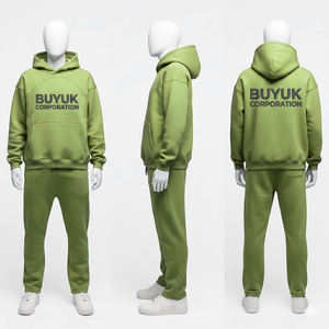 Sudadera con capucha y pantalones de chándal para hombre, estilo urbano, con lavado ácido, estampado puff, personalizados, de algodón ecológico, informales, tipo jogger - Product Image 4