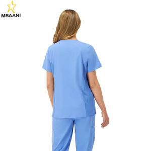Haut de travail pour femmes, chemises de travail extensibles anti-humidité, panneaux latéraux côtelés - Product Image 3