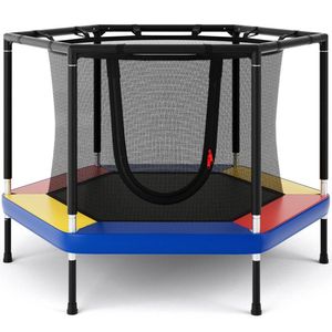 Trampoline récréatif pour tout-petits de 4 pieds avec filet de sécurité pour usage domestique et parcs de trampolines - Product Image 1