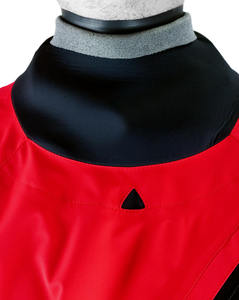 Men's Red Waterproof Polyester <b>Work</b> Coverall with <b>Black</b> Trim and Zipper Closure - Product Image 2