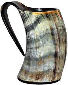 Tasses à boire en corne écologiques faites à la main avec gravure, grandes tailles, pour les jeux vikings, FAIZA CRAFT d'Inde - Product Image 4