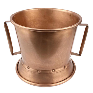 Hermosa Cubitera Redonda de Cobre, Enfriador de Bebidas de Metal Estilo Vintage Hecho a Mano, Enfriador de Vino para Fiestas y Bares - Product Image 1