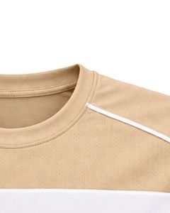 Conjunto Deportivo para Hombre en Beige, Blanco y Azul Claro, Camiseta y Pantalones Cortos Transpirables de Secado Rápido para Gimnasio, Atletismo, Running y Entrenamiento - Product Image 5