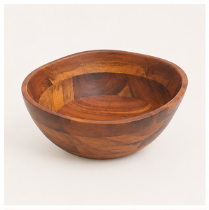 Hand-Carved Acacia Wood Salad Serving <b>Bowl</b> <b>Large</b> Eco-Friendly Natural Hardwood Fruit <b>Bowl</b> for Modern Kitchen & Table Decor - Product Image 3