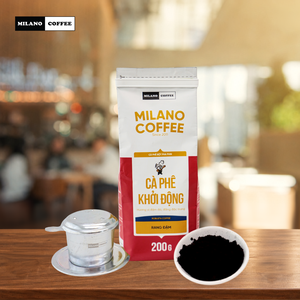 กาแฟโรบัสต้าเวียดนามบด 200 กรัม มิลาโน โคอิ ตง ดัก ลัก คั่วเข้ม รสชาติเข้มข้น ขมจัด รับผลิตแบบ OEM แบรนด์ส่วนตัว - Product Image 6