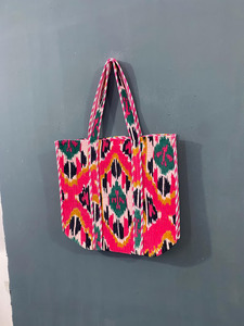 Sac fourre-tout matelassé en coton couleur unie motif paon, avec longues poignées, pour le quotidien, le shopping, les voyages, la plage, fermeture éclair, commandes en gros - Product Image 2