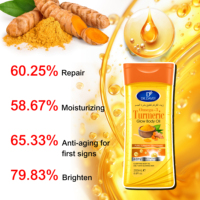 Huile Corporelle Éclaircissante au Curcuma Oméga-3 48H Éclat et Nutrition de la Peau Soin Radiance 7 Jours 200ml