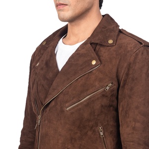 <b>Men</b> <b>Suede</b> Leather Biker <b>Jacket</b> OEM Custom Dark Brown <b>Suede</b> Leather <b>Jacket</b> Wholesale Genuine <b>Suede</b> Fashion Biker Leather <b>Jacket</b> - Product Image 6