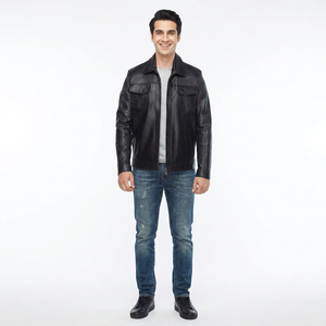 Comfortable Stylish Genuine Leather <b>jacket</b> for <b>men</b> High Quality Custom Full Sleeve Outdoor Wear OEM Wholesale <b>jacket</b> for <b>men</b> - Product Image 1