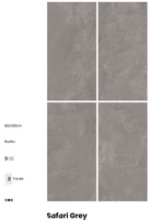 Carreaux de porcelaine gris safari 60x120cm, finition mate, imitation pierre rustique, pour murs et sols intérieurs, épaisseur 10mm