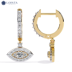 Pendientes de Aro con Diamantes Cultivados en Laboratorio, Joyería Fina Clásica de Lujo Loista Jewels, Diamantes CVD - Product Image 1