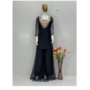 Traje Palazzo de Diseño Moderno Listo para Comprar, con Blusa y Bordado de Lentejuelas, Ideal para Bodas, Precio al por Mayor - Product Image 1