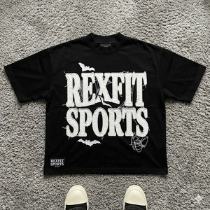 เสื้อยืดคอตตอนเปล่า REXFIT SPORTS สำหรับงานพิมพ์ลายแบบรีดร้อน เสื้อยืดลำลองผู้ชายแบบสั่งทำ - Product Image 3