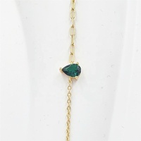 Collier tendance pour femme en laiton plaqué or 14 carats avec pendentif goutte d'eau en cristal CZ à 4 couches, chaîne gourmette, idéal pour les soirées – Nouvelle collection