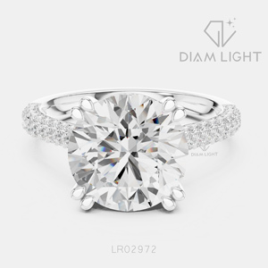 แหวนเพชรทรงกลม 4.02 กะรัต รับรองโดย IGI เพชรเลี้ยงในห้องปฏิบัติการ ทองคำขาว 14K สี F+ ความสะอาด VS+ แหวนหมั้นทันสมัยสำหรับผู้หญิง ของขวัญ - Product Image 1