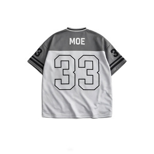 Custom Logo Pattern Short Sleeve Oversized V Neck American Football Jersey Breathable Street Style 100% Polyester Tshirt - Product Image 3