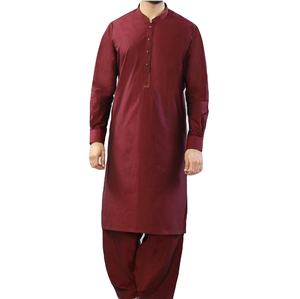 Shalwar Kameez uni de couleur marron foncé, sur mesure, fabriqué au Pakistan, vêtement islamique, vêtements pour musulmans, kameez et salwar en coton respirant - Product Image 1