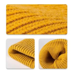 หมวกถักแบบสบายๆหมวกหมวกบีนนี่สำหรับฤดูหนาวหมวกบีนนี่แบบถักสีทึบออกแบบโลโก้ได้ตามต้องการ - Product Image 2