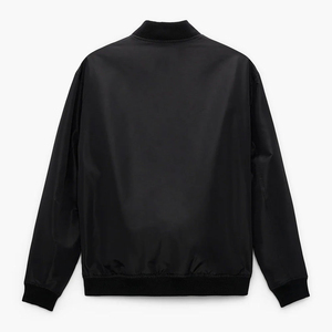 Chaqueta Bomber de Cuero Negra para Hombre, Color Sólido, Cuello Alto, con Capucha, Estilo Urbano, para Invierno, Corte Regular, Exterior de PU - Product Image 5