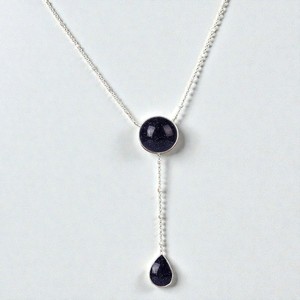 Collier en argent sterling 925 avec pendentif en pierre de soleil bleue, pierres précieuses naturelles rondes et en forme de poire, pendentif en moissanite pour femmes - Product Image 1