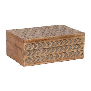 Boîte à bijoux rectangulaire en bois, design minimaliste, boîte de rangement sculptée pour organiser le salon, boîte décorative à un seul niveau - Product Image 2
