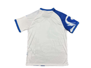 เสื้อยืดแขนสั้นคอกลมสีขาวสำหรับผู้ชาย แต่งขอบสีเขียว ทรงปกติ สไตล์ลำลอง สีพื้น ผ้าโพลีเอสเตอร์ 100% - Product Image 4