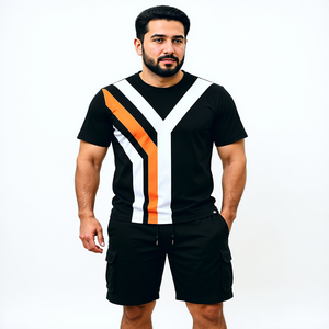 Ensemble deux pièces streetwear oversize : chemise ample et short – Design personnalisé, tenue décontractée d'été pour la mode jeune et le quotidien - Product Image 1