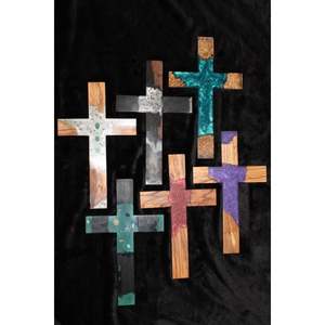 Prayer Christian Spiritual Item <b>Wooden</b> & Resin Cross <b>Plaque</b> for Spiritual Practice - Product Image 3