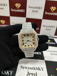 Montre de luxe pour homme 2026, tendance, sertie de diamants, en moissanite VVS, montre-bracelet à quartz de luxe, style hip-hop - Product Image 2