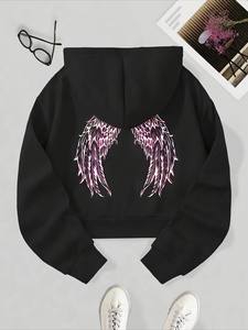 Custom Logo Women Streetwear Printed Short <b>Cropped</b> Hoodie Drawstring Sporty High Waist Long Sleeve Dance Institution Sportswear - Product Image 3