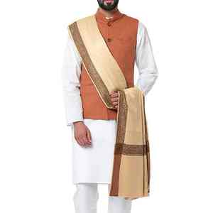 Châle en laine pour homme, élégant, double face, chaud pour l'hiver, en pure laine, châle traditionnel musulman pour homme, haute qualité OEM - Product Image 2