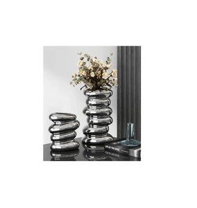 Jarrón Metálico Plateado Transparente Moderno con Color Personalizable para una Decoración Elegante del Hogar - Product Image 2