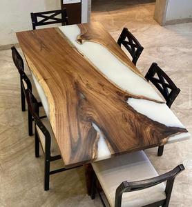 White <b>Epoxy</b> Dining <b>Table</b> <b>Top</b> I Modern Living Room <b>Table</b> <b>Top</b> I <b>Resin</b> Wood Hotel <b>Table</b> <b>Top</b> I Custom <b>Table</b> for Home and Office - Product Image 2