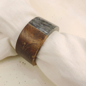 Support de serviette en bois et résine carré, style marbre gris, rond, prix de gros, personnalisation du logo et de la taille - Product Image 1