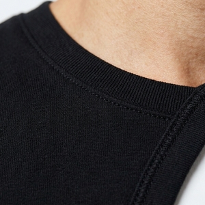 Men's <b>Black</b> Sleeveless <b>Tank</b> <b>Top</b> O-Neck Solid Color Casual Wear <b>Knitted</b> Fabric - Product Image 6