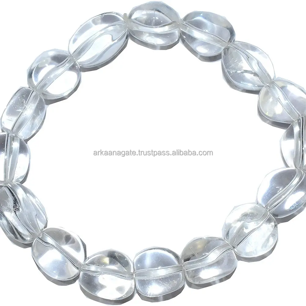 Atacado Clear Quartz Tumbled Pulseira artesanal chakra cristais cura à venda