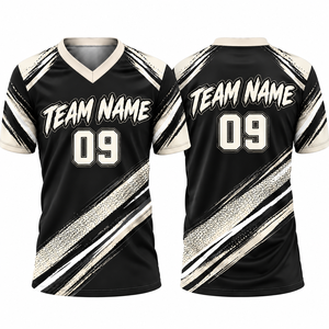 Maillot unisexe sublimé à col en V, manches courtes, anti-humidité, 100 % polyester, vêtements d'équipe pour adultes, vêtements de sport - Product Image 1