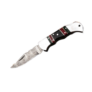 Couteau pliant de haute qualité en acier Damas pour le camping - Product Image 4