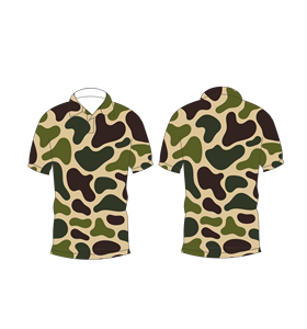 เสื้อโปโลลายพรางสีน้ำตาลมะกอกสำหรับผู้ชาย แขนสั้น สไตล์ลำลอง พิมพ์ลาย เสื้อยืดกอล์ฟ - Product Image 6