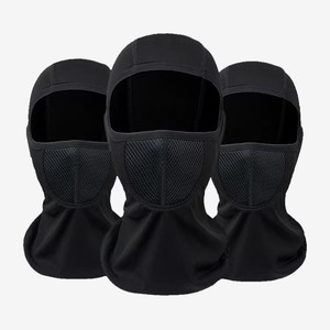 Pasamontañas unisex de poliéster a cuadros negro, máscara facial transpirable de malla para deportes al aire libre, talla adulto 52-54cm - Product Image 4