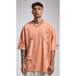 เสื้อยืดคอกลมแขนสั้นผู้ชายไซส์ใหญ่ ผ้าฝ้ายแห้งเร็ว สไตล์สตรีท ลุคทำสีซีดแบบวินเทจ ระบายอากาศได้ดี รับสกรีนโลโก้ - Product Image 5