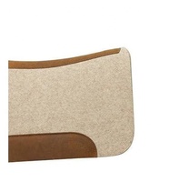 Tapis de selle Vardhman en feutre, couleur beige, en laine de Nouvelle-Zélande, avec cuir sculpté à la main, design personnalisé et logo, pour l'équitation western.