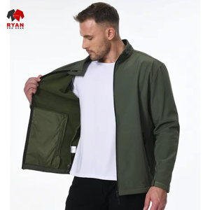 แจ็คเก็ตซอฟต์เชลล์ดีไซน์พิเศษสำหรับผู้ชาย ยี่ห้อ Ryan Pro Gear แบบซิป พร้อมโลโก้สั่งทำได้ ทรงปกติ สีพื้น - Product Image 5