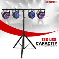 Soporte de Luces DJ LS 100, 2 Piezas, Barra en T Ajustable de 39-100 Pulgadas, Soporte de Suelo para Luces de Escenario, Aleación de Aluminio con Recubrimiento en Polvo