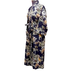 Bata de Dormir de Verano para Mujer, 100% Algodón Orgánico, Ligera, con Estampado Floral, Cuello en V, Cinturón, Larga, Transpirable, de Secado Rápido, Diseño Único - Product Image 2