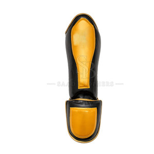 Football Shin Guards Leather Soccer Leg Protection Hard Shell Lightweight <b>Foam</b> <b>Padding</b> Adjustable Strap Comprehensive Protection - Product Image 5