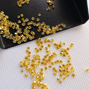 Diamants ronds de couleur jaune cultivés en laboratoire, CVD HPHT IGI, petite taille, clarté VS VVS, diamants de couleur fantaisie - Product Image 1