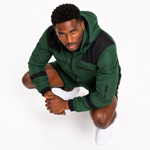 Ensemble veste coupe-vent et short pour homme sur mesure, en nylon Ripstop, avec logo personnalisé, fabricant de survêtements de jogging - Product Image 2