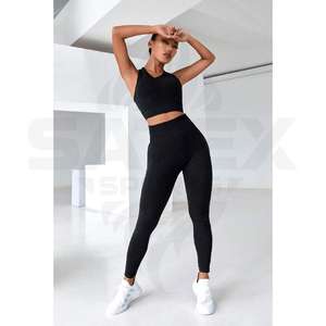 Proveedor OEM de Ropa Deportiva para Mujer, Pantalones de Yoga de Cintura Alta, Leggings de Tallas Grandes para Mujeres con Sobrepeso, Conjunto de Leggings y Sujetador Deportivo de Tallas Grandes - Product Image 1