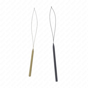 Newishtool Hair Extension Loop <b>Needle</b> <b>Threader</b> Wire Pulling Hook Tool Rainbow Color Metal Micro Link Straight Hair - Product Image 1